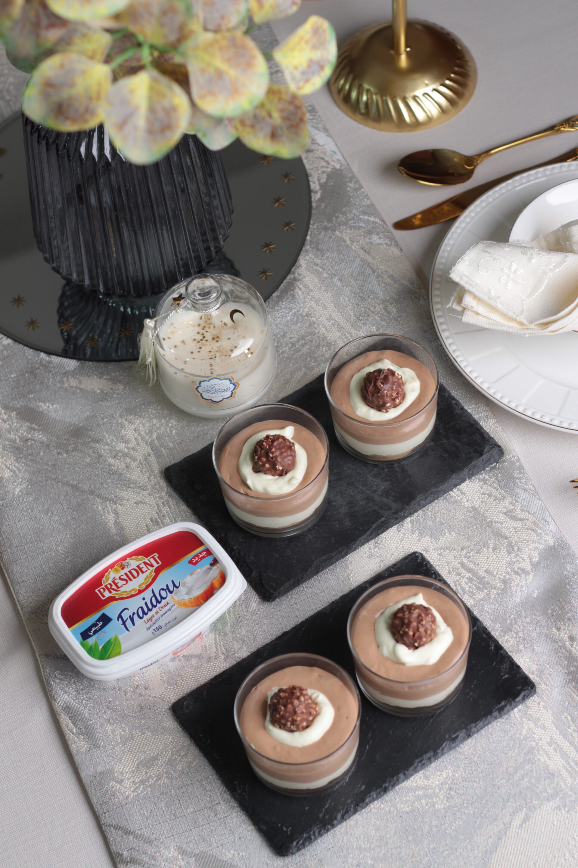 Mousse au chocolat/vanille